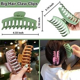 Uniyou Lot de 12 grandes pinces à cheveux antidérapantes avec 12 couleurs élégantes en plastique pour queue de cheval pour fe