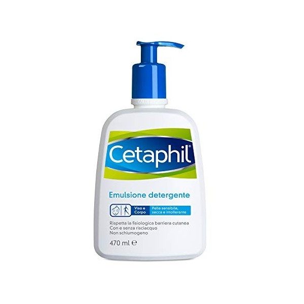 Cetaphil, émulsion nettoyante fluide, convient au visage et au corps pour les peaux sensibles, sèches et intolérantes, taille...