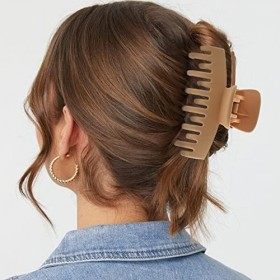 Lot de 10 grandes pinces à cheveux mates de 8,9 cm pour femme - Épais, fins, bouclés, longs, carrés, durables, à double rangé