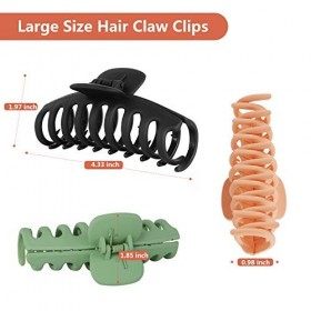 Lot de 6 grandes pinces à cheveux antidérapantes pour femmes et filles, super résistantes, grandes pinces à cheveux pour chev
