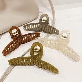 Lot de 4 grandes pinces à cheveux en forme de papillon pour femme - 13 cm - Grande pince à cheveux pour filles - Accessoires 