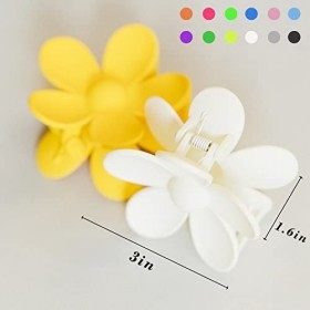 Lot de 12 grandes pinces à cheveux en forme de marguerite pour femmes et filles - Grosses pinces à cheveux épaisses mignonnes