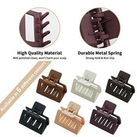 Lot de 6 Petite Pince Cheveux, Antidérapantes Pinces Cheveux Femme, 5,1 cm, Pinces à Cheveux Mates pour Cheveux Fins/Moyennem
