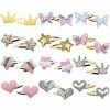 KEYRI 24 Pièces Pinces à Cheveux Fille Accessoires de Cheveux Couronne Étoile Coeur Papillon en Forme de Barrettes Clips Mign