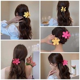 LATRAT 8 PièCes Barettes Cheveux Fille Femme Fleur, femme Pinces à Cheveux à Pince à Griffes Colorée pour Femmes,Filles,Cheve