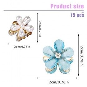 PUCIO Mini Pinces à Cheveux 15 Pcs pince cheveux fleur pince cheveux femme pince cheveux mariage Mini Clips de Griffe mini pi