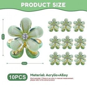 Kinretixia® 10 Pcs Mini Pinces à Cheveux Diamant Petites Pinces à Cheveux Fleur Pinces à Cheveux Accessoires pour Cheveux pou