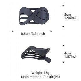 OSUWLSI 4pcs Pince à Cheveux Noir Vintage, Grande Pince Cheveux Femme Epais Grosse Barrette Cheveux Femme Fille, Pince a Chev