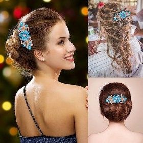 Pinces à cheveux en diamant pour femme Pinces à cheveux de mariage Vintage Fleur Style Barrettes Cristal Strass Barrette à ch