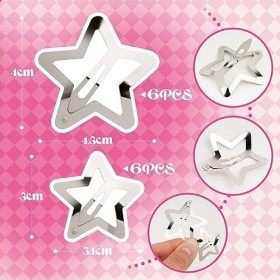 12pcs Barrettes EtoilePinces cheveux à Pression Y2k Etoiles en Métal&nbsp;Argentée Anti-Dérapant&nbsp;pour Coiffure Femme Fille
