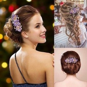 Pinces à cheveux en diamant pour femme Pinces à cheveux de mariage Vintage Fleur Style Barrettes Cristal Strass Barrette à ch