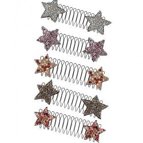 5pcs pinces à cheveux étoiles invisibles, pinces à cheveux étoiles colorées, couvre-chefs pour femmes avec bijoux de cheveux 