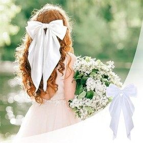 Mignon Big BowknotFashion Femmes Épingle À Cheveux Clip Vintage Cheveux Hairclip Satin Bow Bowknot Bandeau Support Barrette 