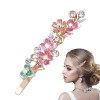 Barrette Fleur Rétro | Petite pince à cheveux en alliage avec strass pour filles - Barrettes de coiffure à lancienne pour la