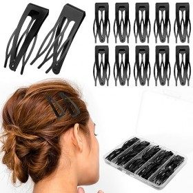 36pcs Pinces à Cheveux en Métal, Noir Barrettes Cheveux Antidérapantes Barrettes pour Cheveux Fins Réutilisables Barrettes à 