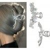 Souarts Lot de 2 barrettes à cheveux en métal avec motif papillon et fleurs - Pour filles et femmes - Antidérapantes - Access