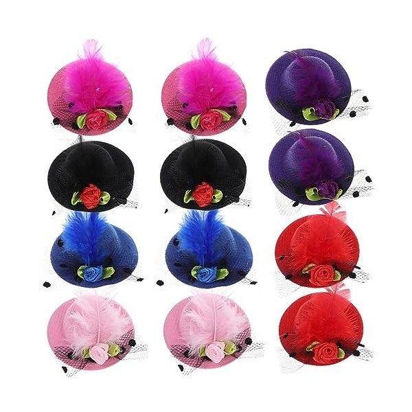 Beavorty 36 Pièces Mini Pinces À Cheveux Épingles À Cheveux Mini Chapeaux Miniatures Costume Pinces À Cheveux Pour Vêtements 