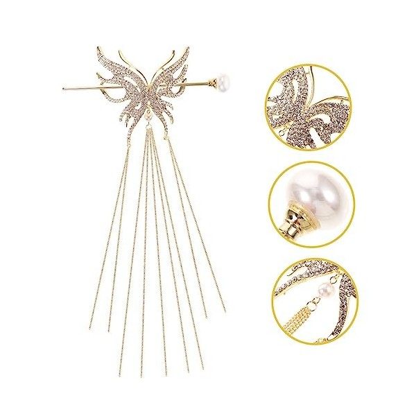 Beaupretty Papillon Perle Épingle À Cheveux Vintage Cheveux Accessoires Perle Clips Pour Cheveux Perle Casque Chignon Épingle