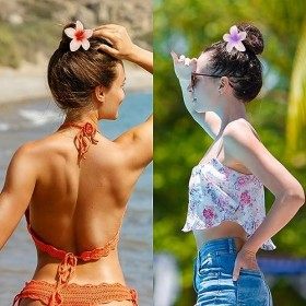 CLIUNT 8PCS Grandes Pinces à Cheveux, Plumeria Flower Hair Clips, Pinces à Cheveux Antidérapantes en Forme de Fleur pour Femm