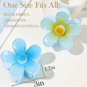 RYMAUP® Lot de 6 Pinces à Cheveux Fleur Grandes Pinces à Cheveux antidérapantes Pinces à Cheveux Mignonnes Grandes Pinces à C