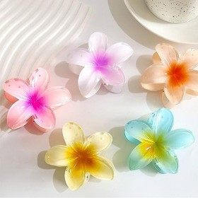 Redodo Lot de 6 pinces à cheveux en acrylique antidérapant avec fleurs pour cheveux épais et fins - Pour femmes et filles