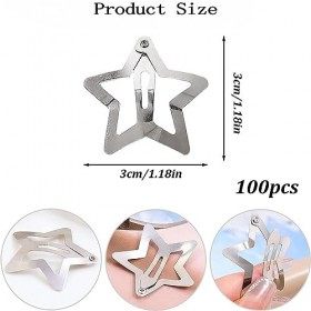 MEISO 100 Pièces Pinces à Cheveux en Forme dÉtoile, Pinces à Cheveux Fille Chignon, Métal Pince Accessoires Décoratifs Clips