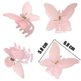 Lowats Pinces à Cheveux Papillon 7 Pièces Hair Clip en Acrylique Barrette Cheveux Femme Papillon Moyen Papillon Pinces à Chev