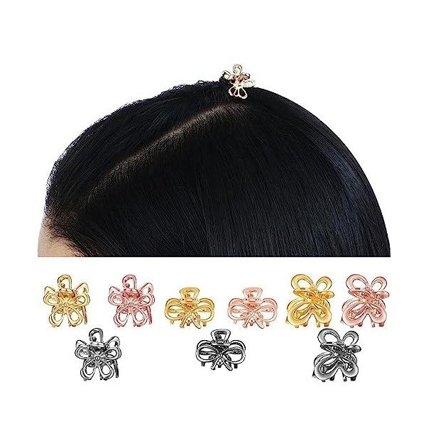 IYKA Petite pince à cheveux en métal Mini petite fleur nœud papillon pinces à cheveux for femmes épingles à cheveux Barrettes