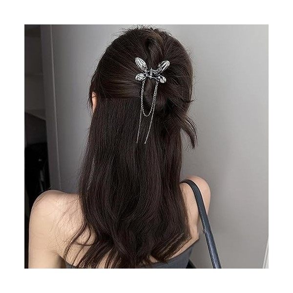 épingle à cheveux Butterfly Fringe high horse tail hair clip pour femme half Warp Shark clip