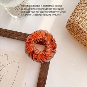 kawehiop Femmes cheveux griffes pince fixe nid épingle à cheveux extensible élastique pour queue de cheval chapeaux boucle ac