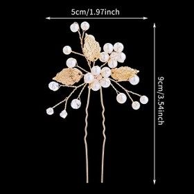 3 Pièces Pinces Mariage Épingles à Cheveux de Mariage Hair Clips de Perle Feuilles Accessoires de Cheveux de Fleur de Diadème