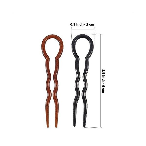 20 Pièces Épingles à Cheveux de Style Dame, Magic Simple Spirale Rapide Tresse de Cheveux Torsion Coiffant Clip Pin, Noir et 