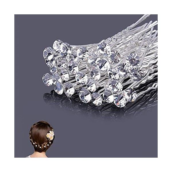 30pcs Pince à cheveux de diamant en forme de U,Épingle à cheveux de Diamants forme, Épingle à Cheveux de Marriage,Mariée Perl