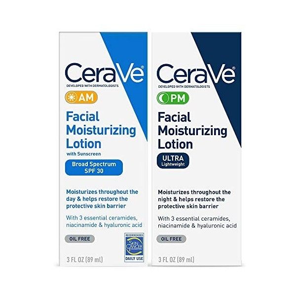 Cerave Facial Lotion hydratante 85&nbsp;gram. AM/PM Bundle emballage Peut varier Crème Jour et Nuit
