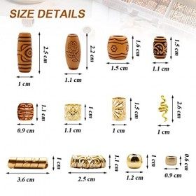Bijoux de Tresse de Cheveux, 124 Pièces Dreadlocks Perles pour Accessoire de Cheveux Bijoux en métal Colliers en aluminium po