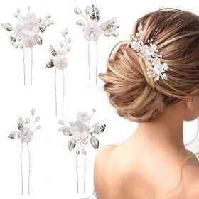 5 Pièces Épingle à Cheveux de Mariage Accessoires cheveux Mariage Mariée Coiffures Pièces De Cheveux Perle Pinces à Cheveux S