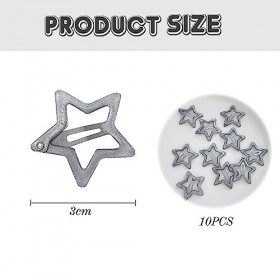 Kireida® Lot de 10 barrettes à cheveux en forme détoile Y2K pour filles, pinces à cheveux, couvre-chefs, antidérapants, acce