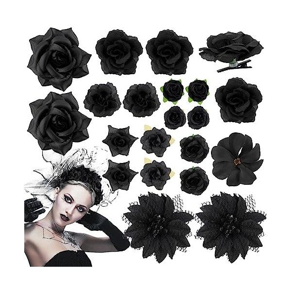 21PCS Barrette Fleur Artificielle Pince à Cheveux Bohême Hair Clips Multicolore Epingle à Cheveux pour les Femmes Filles Hawa