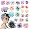 21PCS Barrette Fleur Artificielle Pince à Cheveux Bohême Hair Clips Multicolore Epingle à Cheveux pour les Femmes Filles Hawa