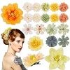 21PCS Barrette Fleur Artificielle Pince à Cheveux Bohême Hair Clips Multicolore Epingle à Cheveux pour les Femmes Filles Hawa