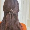 Yheakne Barrette à cheveux circulaire creuse ronde dorée - Épingle à cheveux minimaliste - Accessoire de cheveux en métal pou