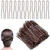 50 pièces Kit Epingles à Cheveux 6 cm/2.36inch Pince à Cheveux à Maintien pour Femmes Filles et Salon de Coiffure Marron …