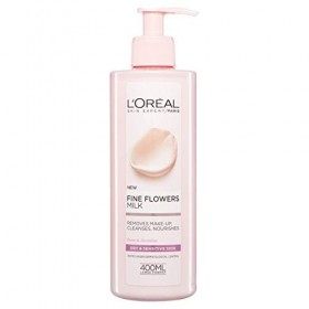 LOréal Paris Fine Flowers Lait nettoyant pour peaux sèches et sensibles 400 ml Crème Jour et Nuit