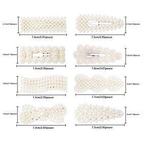 Juliyeh Lot de 8 pinces à cheveux en perles - Accessoires pour filles et femmes - Perles à cheveux - Pour femmes - Coiffures 