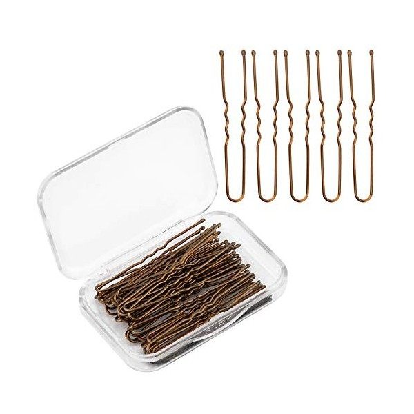 AIEX 50 pièces Kit Epingles à Cheveux En Forme de U Pinces à Cheveux Pince à Cheveux à Maintien Sécurisé Pinces à Cheveux pou