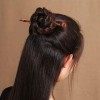 Pofet Lot de 12 épingles à cheveux chinoises en bois pour femme - Motif floral