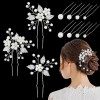 Kiiwah 11 Pcs Épingles à Cheveux de Mariage, Perle Accessoires de Cheveux de Mariée, Pince à Cheveux de Mariée Bijoux à Cheve