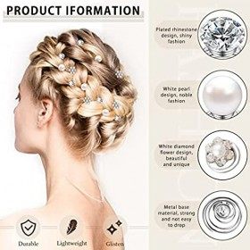 Épingle à Cheveux de Marriage,Perle Pinces à Cheveux Strass,24pcs Épingle Cheveux Spirale,Epingle Cheveux Femme,Bijoux Cheveu