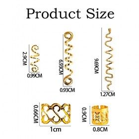 OPUHOHR 28 Pièces Perles De Cheveux Vikings Spiral Coils, Bijoux Cheveux Tresse Anneaux, Bijoux Spirales Pour Cheveux Style V