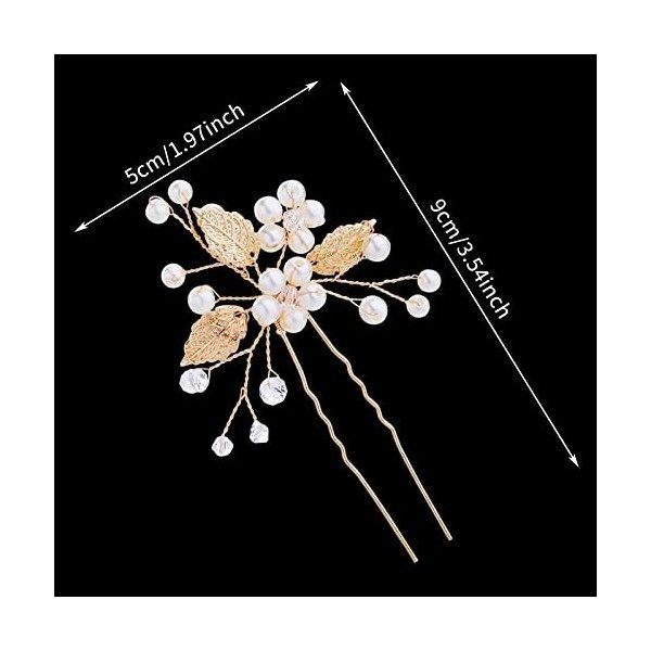 3 Pièces Barrette Cheveux Mariage Fleur Perle Pince Cheveux Mariage Feuille Dor Epingle Cheveux Femme Gem Bijoux Strass Broc